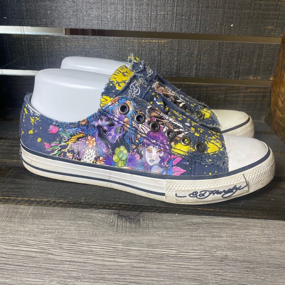 Ed Hardy Slip-on Graphic Sneakers size 7